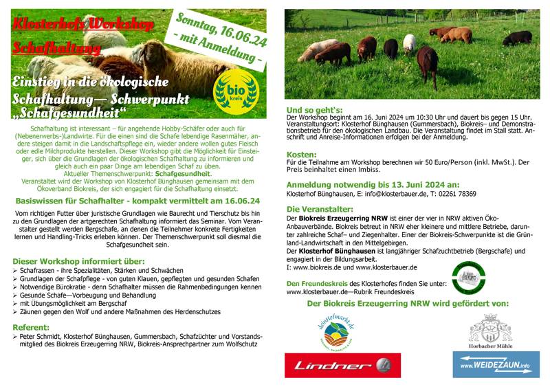16.06.24 - Einführung in die - ökologische - Schafhaltung