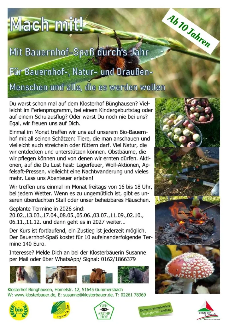 Bauernhofspaß ab 10 Jahren
